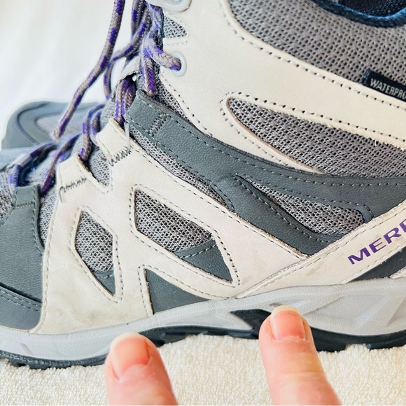 Merrell Women's Siren Mid Waterproof Alloy Toe Work Hiking Boots SIZE 8.5 - Picture 2 of 14